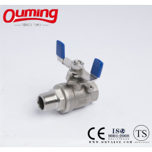 2PC Male Thread Ball Valve with Butterfly Handle